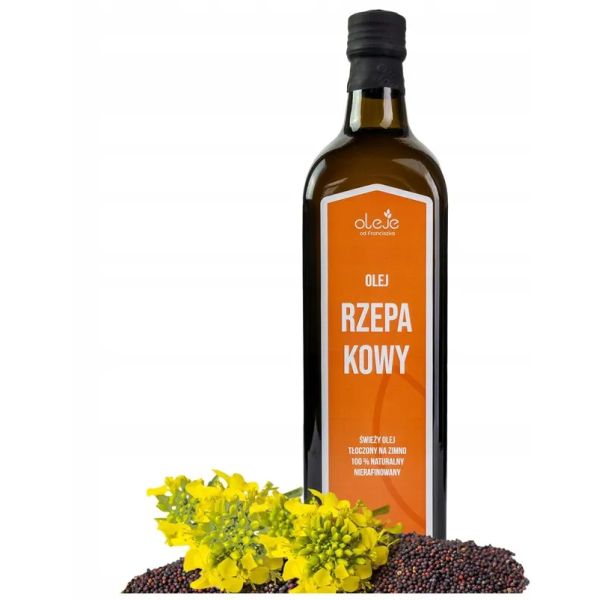 Nierafinowany olej rzepakowy tłoczony na zimno 1l Oleje od Franciszka 